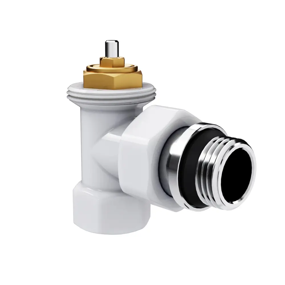Термостатический комплект для радиатора угловой Royal Thermo Design 1/2" латунь цвет белый STLM-2178659 - Вид №2