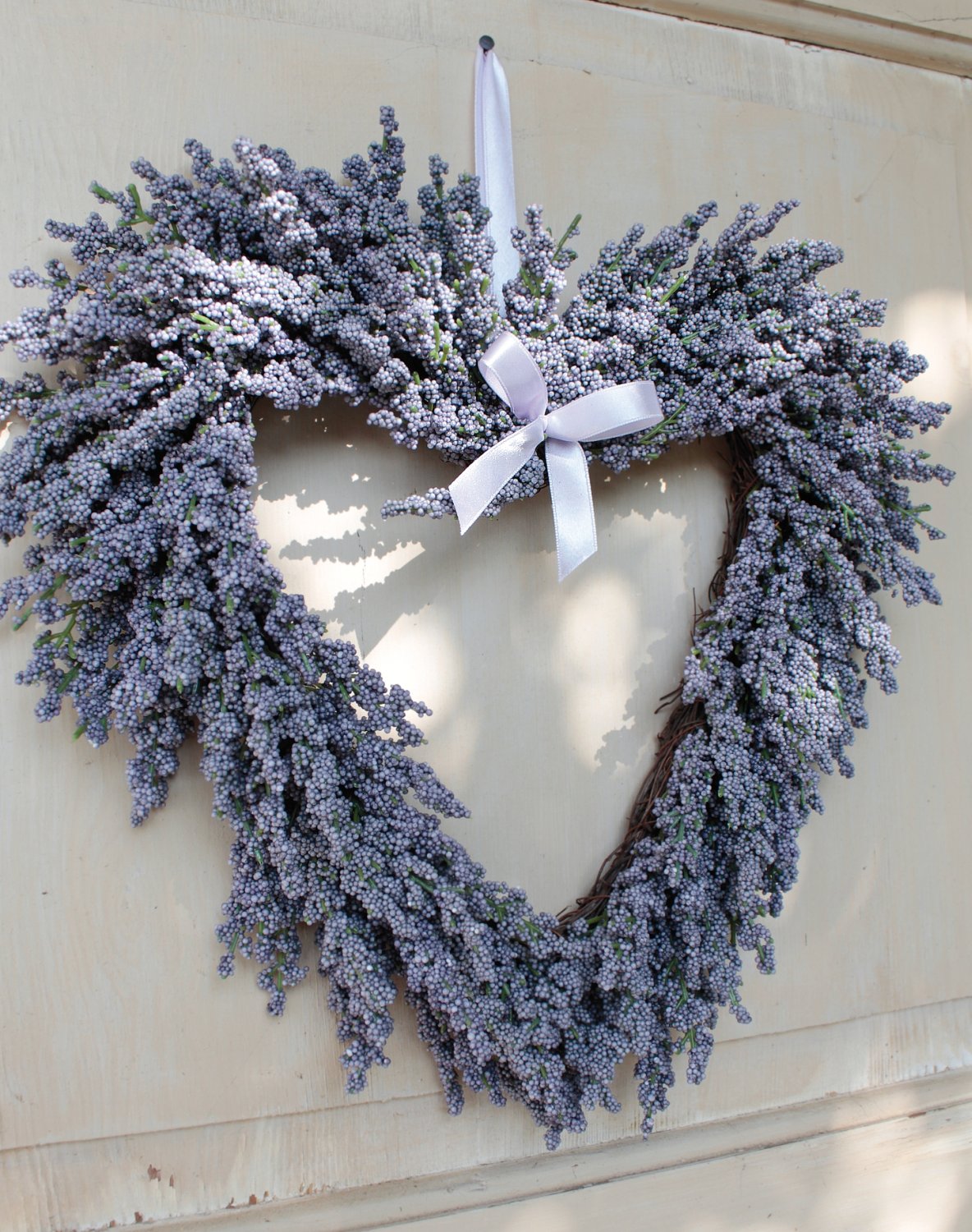 2925 225 a3 Сердце из искусственной лаванды, Ø 33 см, бледно-лиловое H-andreas  - Вид №1