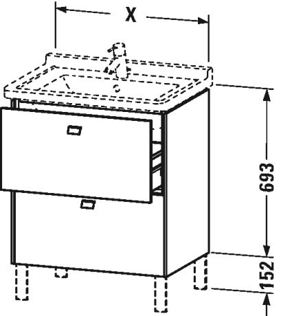 BR442104343 Brioso Тумбочка напольная Базальт матовый, декор Duravit - Вид №3