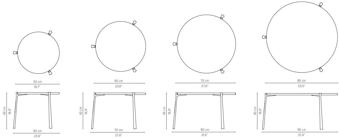 TRIBÙ Круглый садовый стол из алюминия с порошковым покрытием Branch sun-id-1467865 - Вид №6
