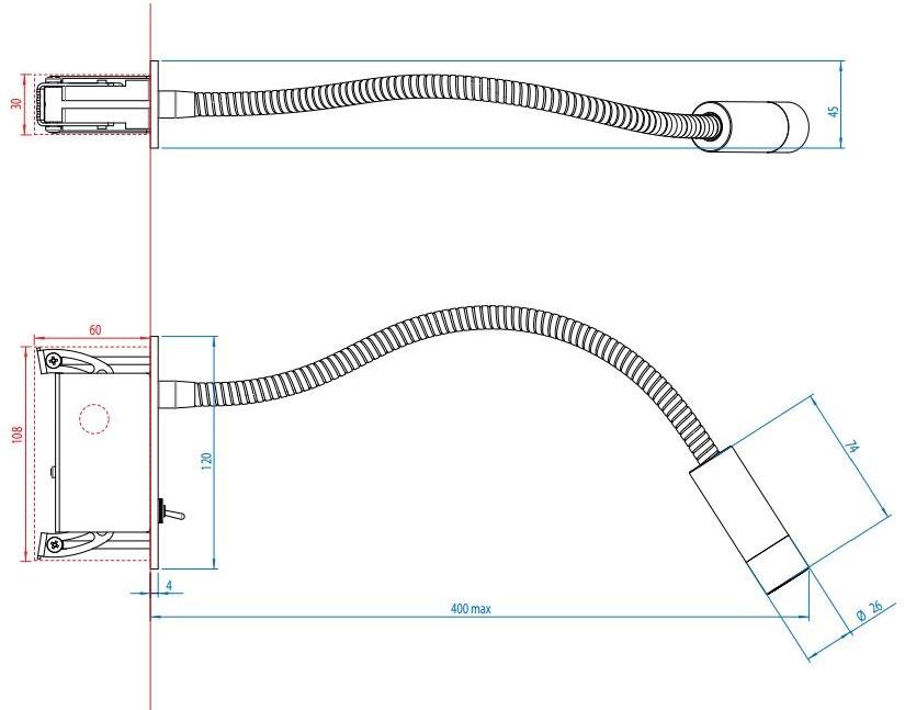 Astro Lighting Регулируемая светодиодная лампа для чтения из стали  7052/7051/7050  - Вид №5