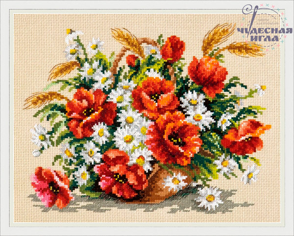 040-67 Букет полевых Набор для вышивания Чудесная Игла 26 х 21 см Чудесная игла 