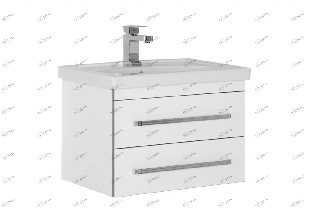 Тумба с раковиной Aquanet Сиена 60 белый (подвесной 2 ящика) 0018635900185476