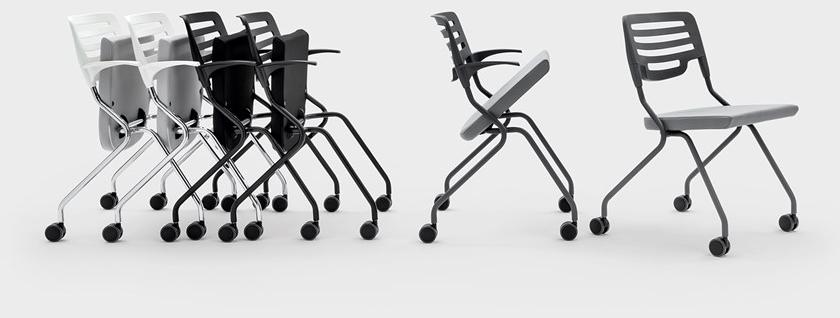 Viganò Пластиковый стул с подлокотниками на колесиках Madam collettività sun-id-1464714 - Вид №1