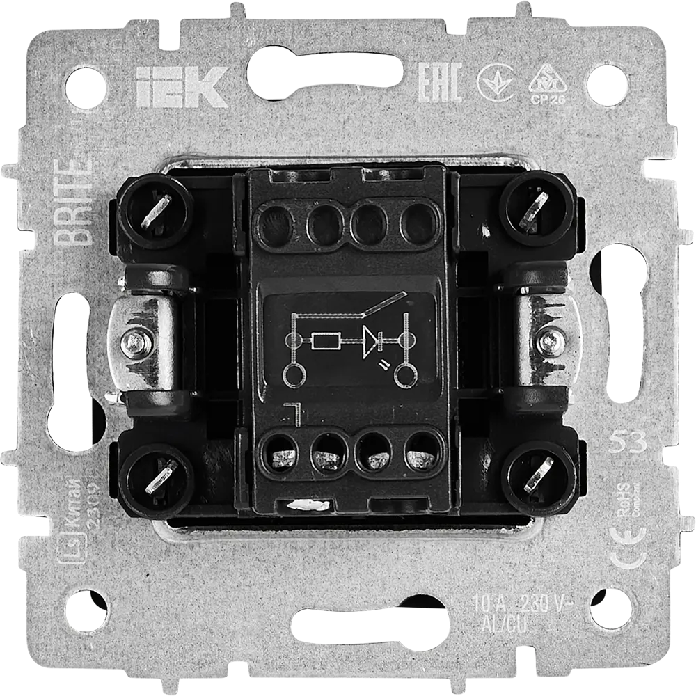 Выключатель IEK Brite с индикатором, графитовый матовый 87761728 STLM-1108948 - Вид №2