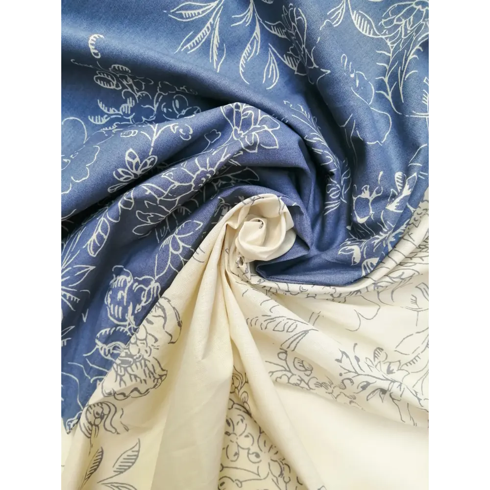 Santreyd Bouquet Дуэт 343 — семейный комплект постельного белья из перкаля синего цвета 89397784 STLM-1491039 - Вид №4