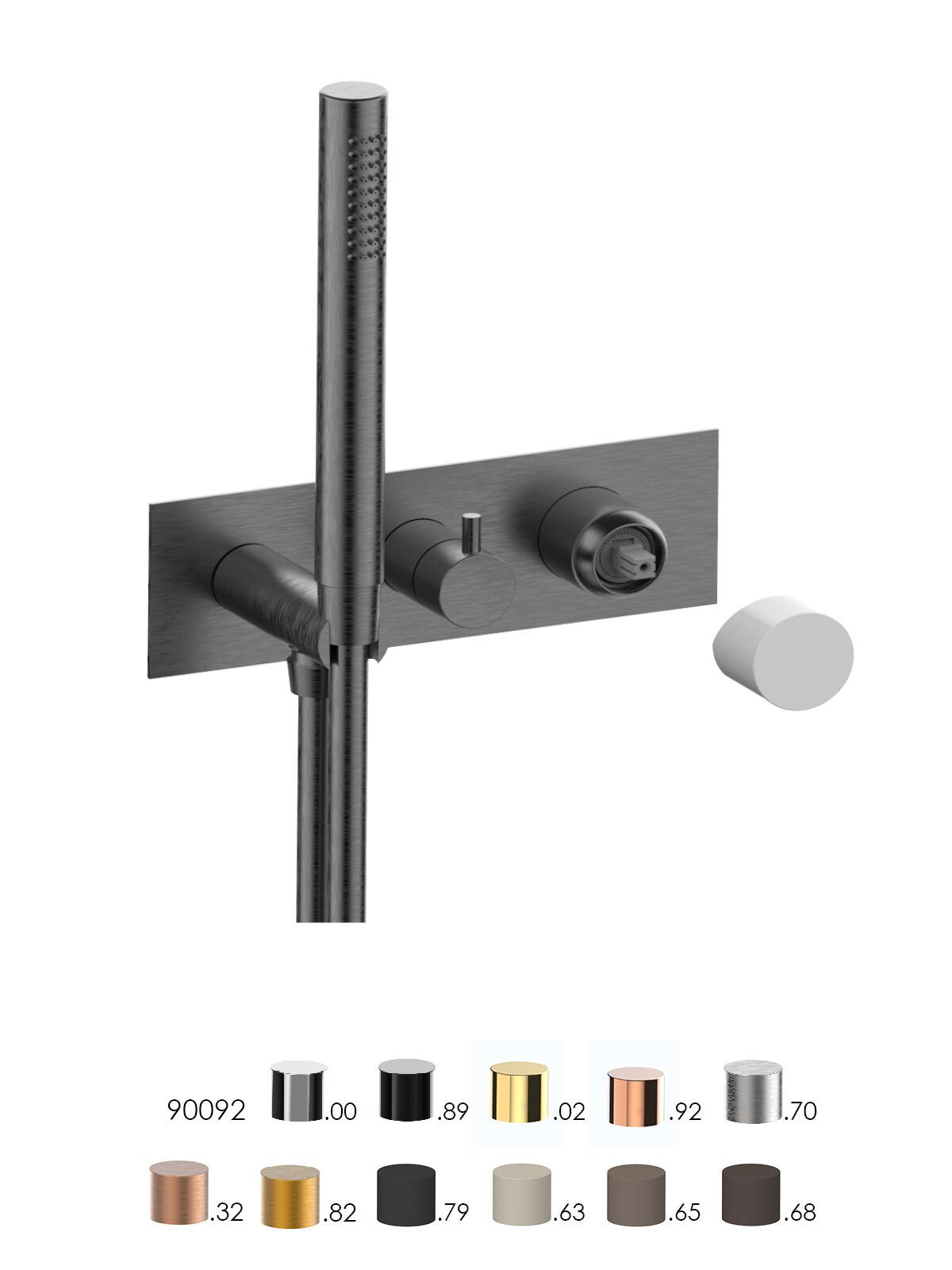 Однорычажный смеситель для ванны с 3 отверстиями и ручным душем Rubinetterie Frattini отдельная эстетика ARCH-00085349 - Вид №2