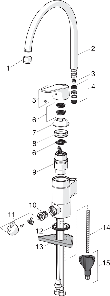 Oras 1839FG Смеситель для кухни с клапаном 1839FG Vega Хром  - Вид №4