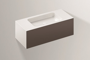 5156513000 Умывальник с тумбой, wp.folio4, белая, proshield, лакированная, шелковисто-матовый блеск, затененная земля Alape серия FO (Folio)