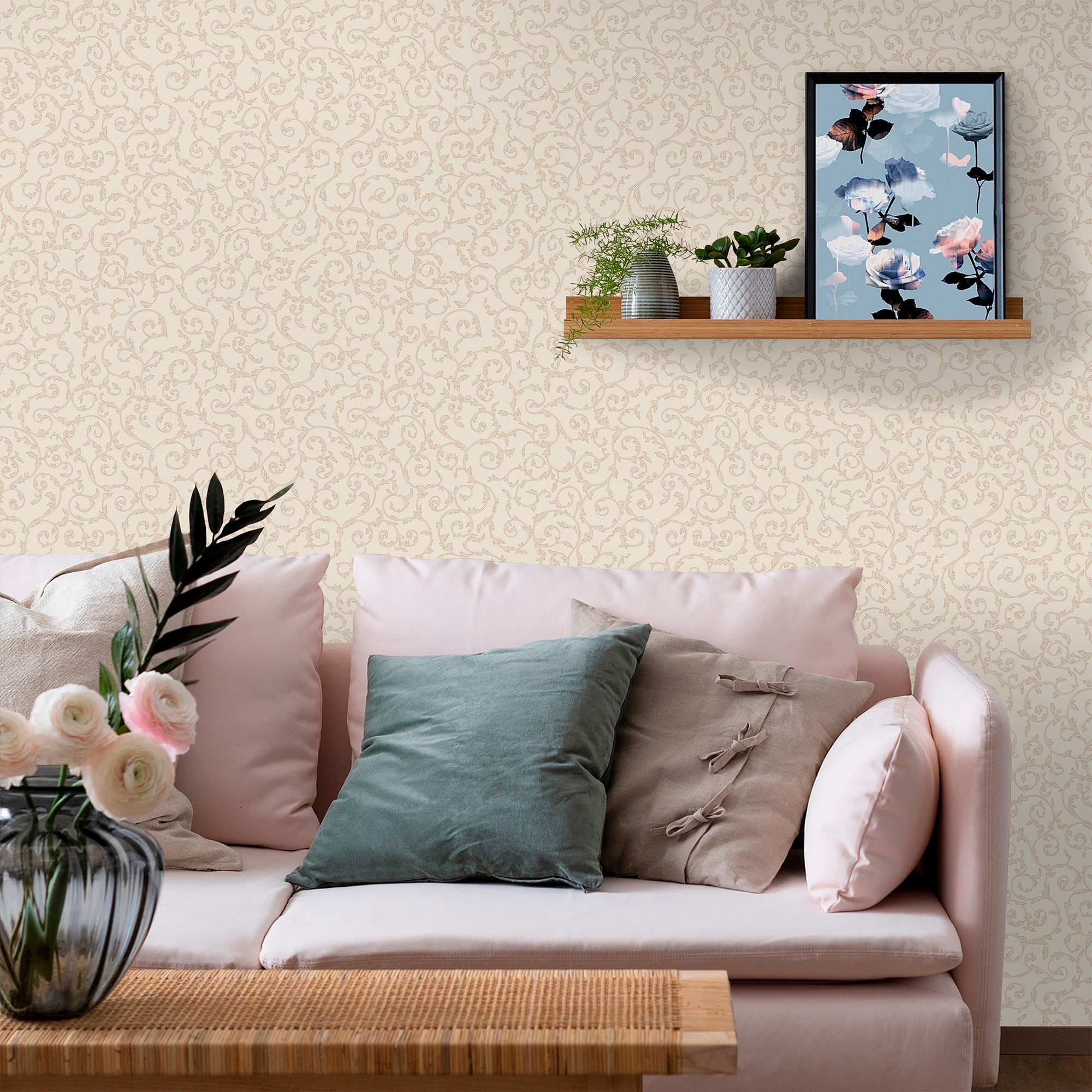 83684891 Обои флизелиновые Euro Decor бежевые 1.06 м 6007-01 Chloe Santreyd - Вид №2