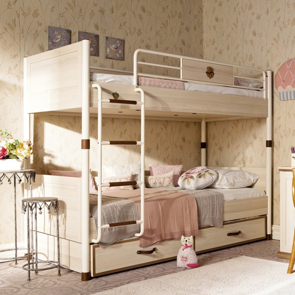 Детская двухъярусная кровать 90х200 см светлый орех Royal CILEK ROYAL 00-3832157 Бежевый Santreyd - Вид №1
