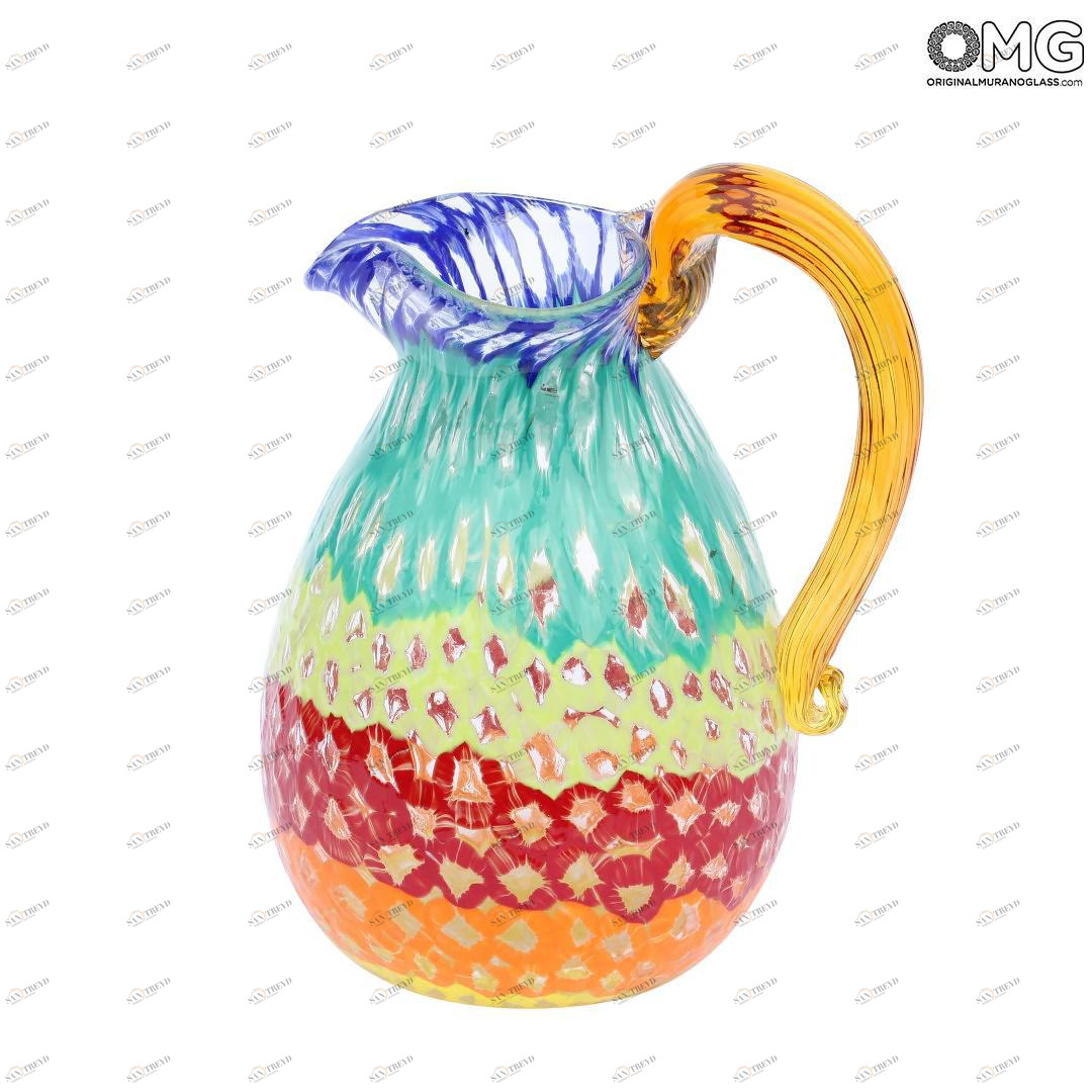 2055 ORIGINALMURANOGLASS Кувшин Gaia Millefiori - муранское стекло 18 см 