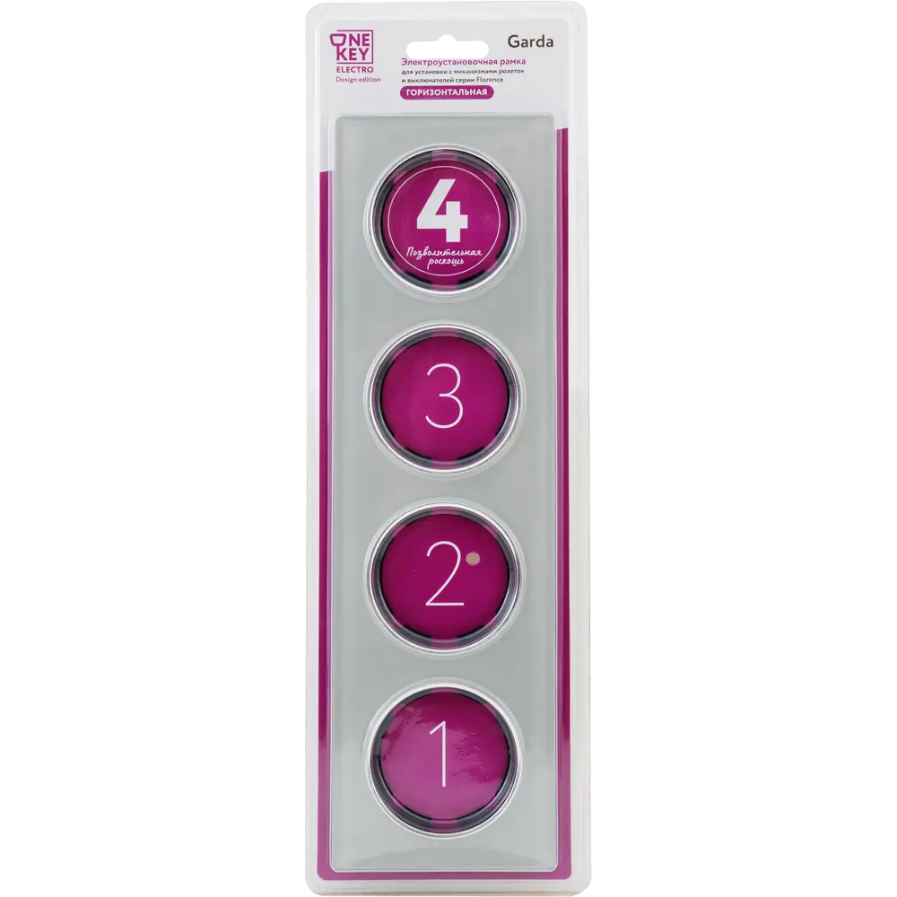 ONEKEYELECTRO Стеклянная рамка для розеток Florence 4-постовая серая 82838534 STLM-0036865 - Вид №4
