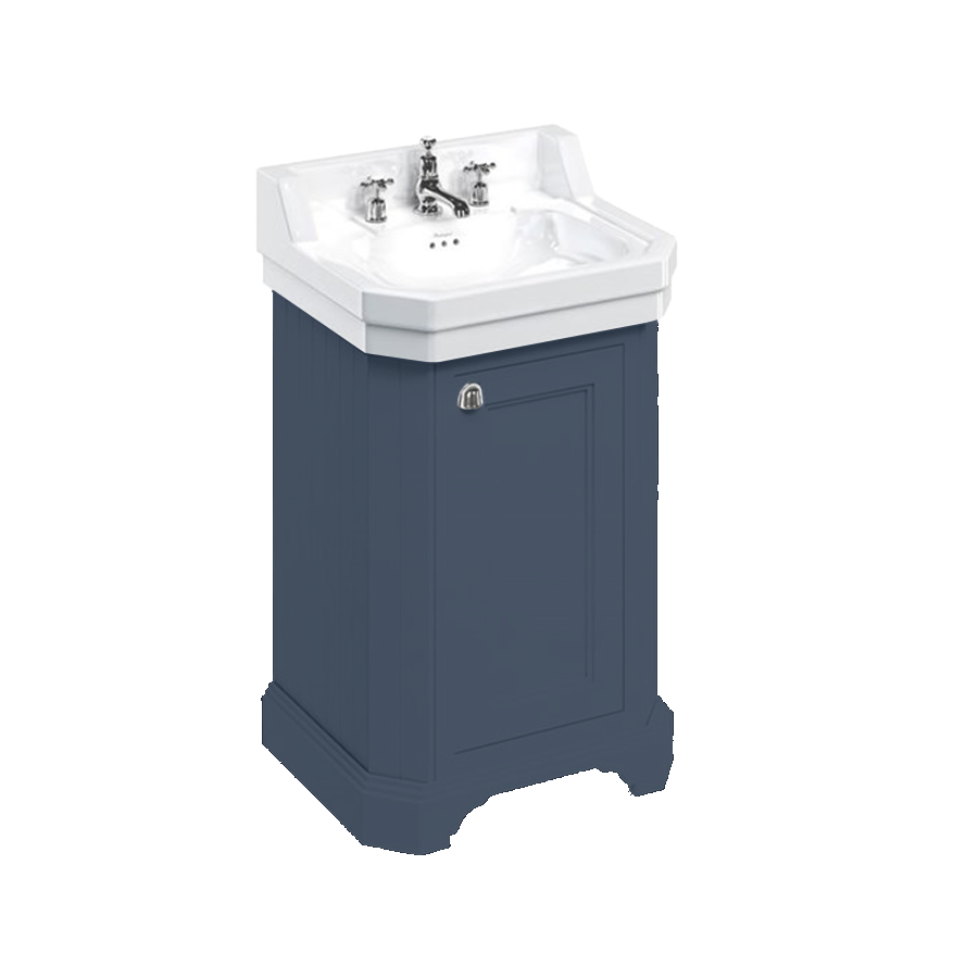 Burlington Эдвардианский 560-миллиметровый умывальник для раковины и отдельно стоящая прямоугольная гардеробная Мэтт Уайт FC12WB4  - Вид №4