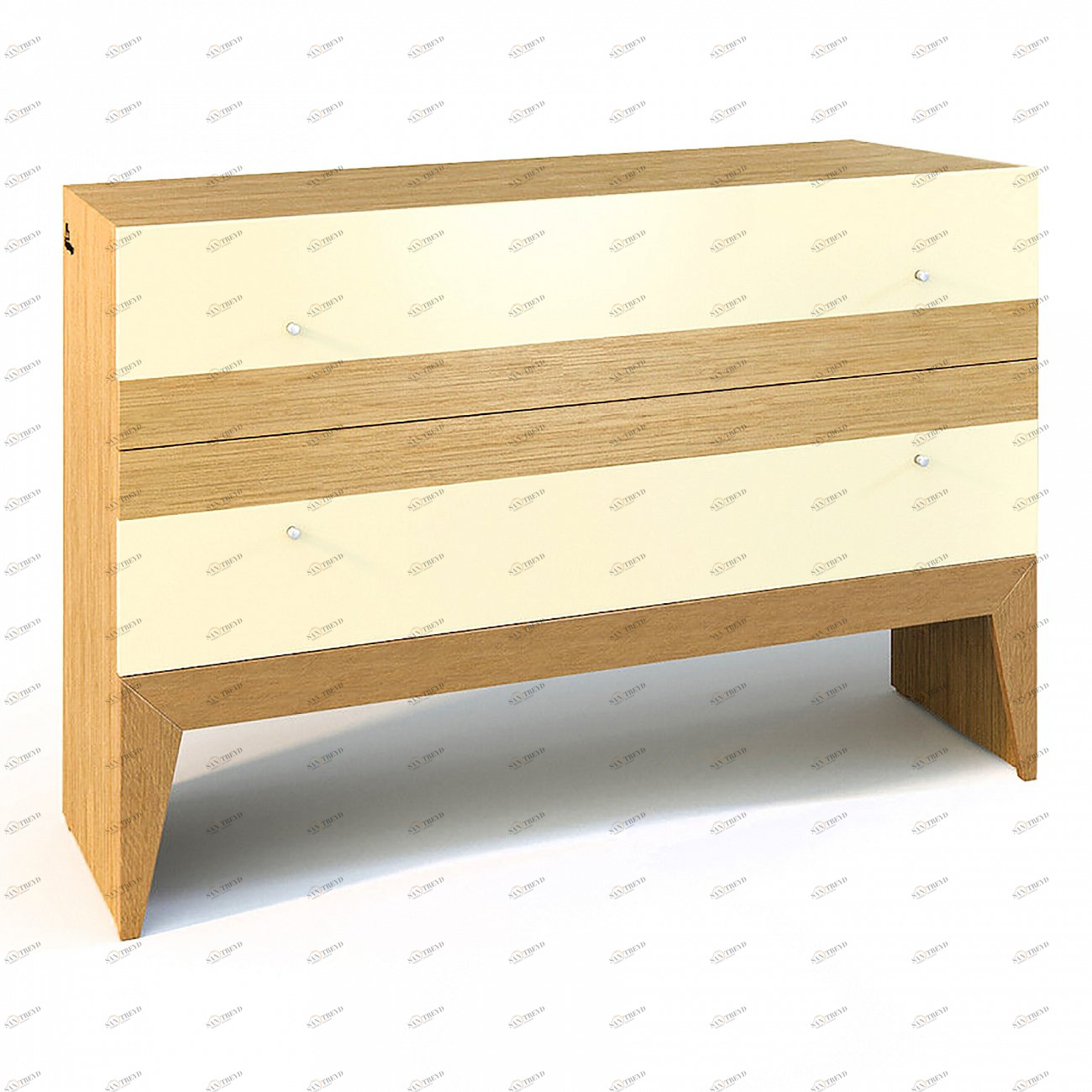 Комод деревянный с 2 ящиками желтый Strip BRAGIN DESIGN ДИЗАЙНЕРСКИЕ, КОМОДЫ TELLY-TINY ОТ BRAGIN DESIGN 256451 Бежевый 