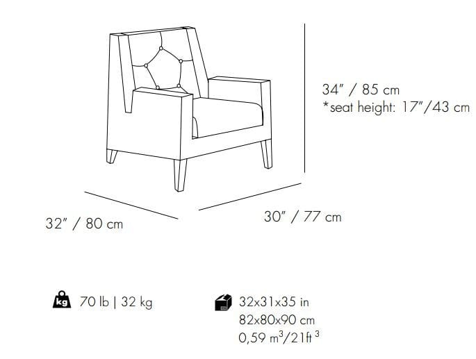 Кожаное кресло с подлокотниками Mambo Unlimited Ideas ARCH-00058418 - Вид №5