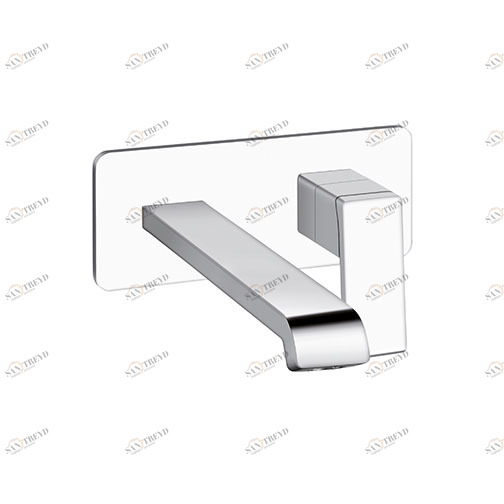 CRIQS258 Смеситель для раковины LARGE, настенный, внешние части для CRICS200 (правая сторона) - CRICS201 (левая сторона) со сливом 1 "1/4 Up & Down и металлической пластиной Cristina Rubinetterie 