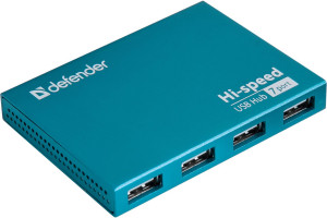 16125428 Универсальный USB разветвитель Septima Slim USB2.0, 7 портов, блок питания 2A 83505 Defender