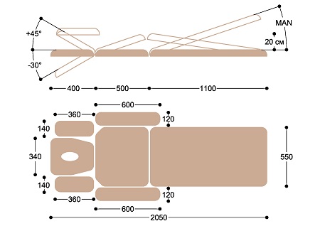 Массажный стол с электроприводом F1E3 Santreyd MED-169 - Вид №4