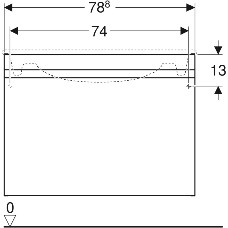 869556000 Шкафчик для встраиваемой раковины Geberit Renova Plan, с одним выдвижным и одним внутренним выдвижным ящиком Geberit  - Вид №30