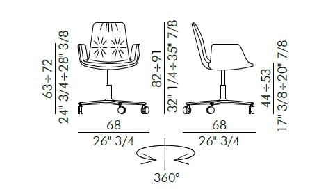 Офисное кресло с регулируемой высотой и подлокотниками с 5 спицами EFORMA Lisa ARCH-00066028 - Вид №1