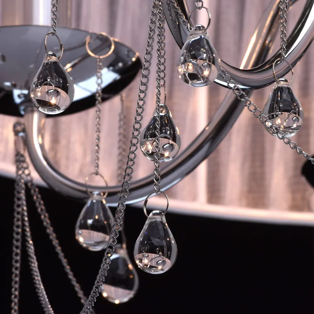 Люстра Нора 5xE14x60 Вт, металл/текстиль, цвет хром/белый MW-Light STLM-2124831 - Вид №12