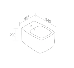 S572T1R1V1.100 Биде подвесное прямоугольное A. e T. Italia SQUARE Белый глянцевый AeT ITALIA - Вид №1