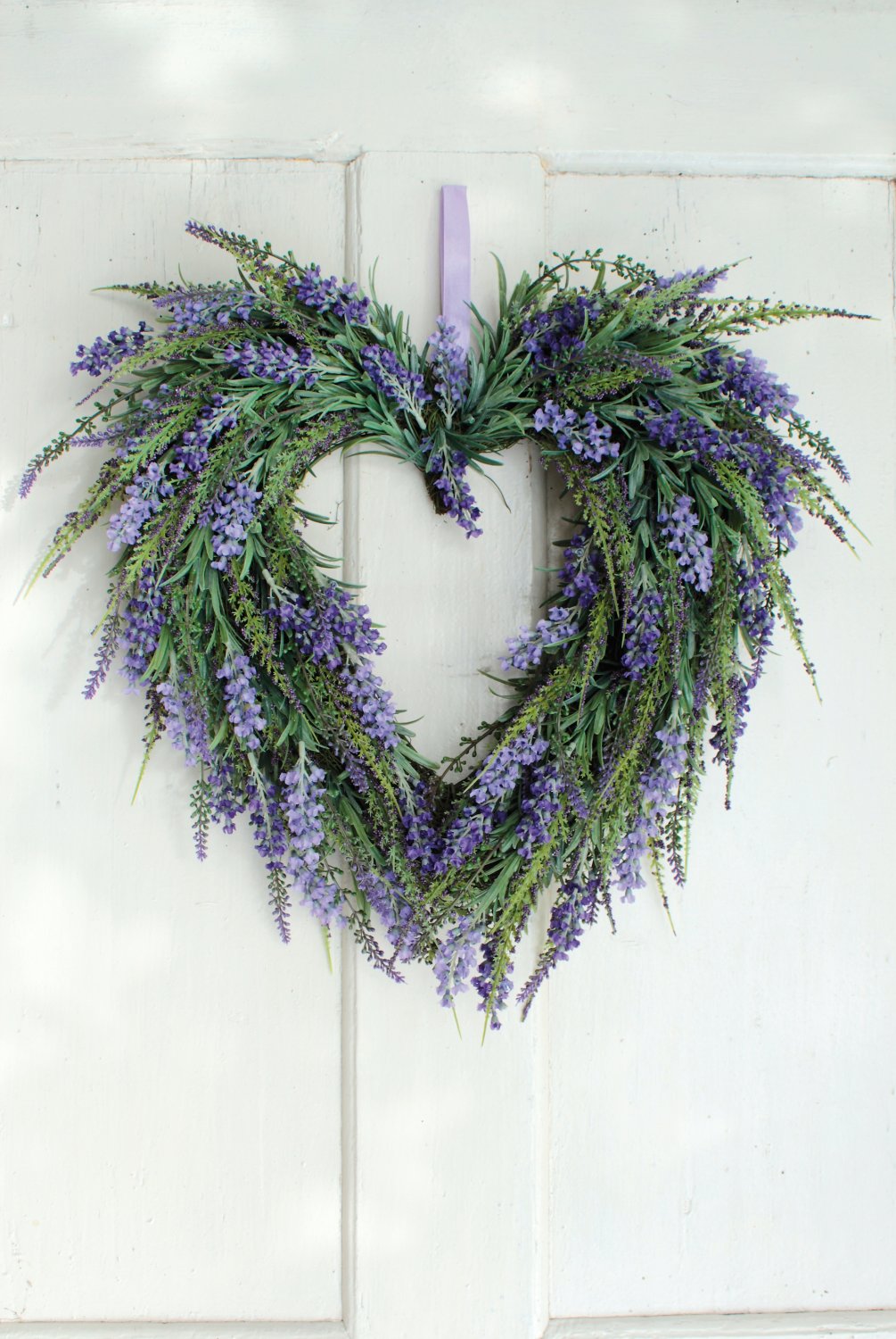 2903 220 a3 Сердце из искусственной лаванды, Ø 45 см, светло-фиолетовое H-andreas  - Вид №1