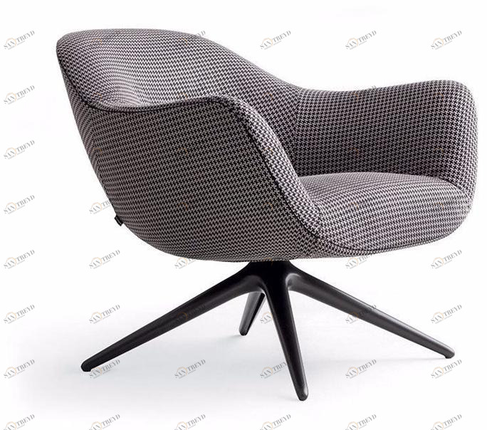 Poliform Мягкое кресло на козелке из ткани с подлокотниками Mad sun-id-1388946