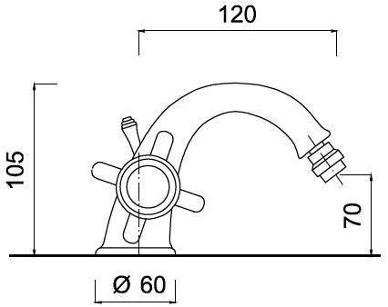 Rubinetteria Giulini Смеситель для биде на столешнице с одним отверстием Kensington Sa3764 - Вид №1