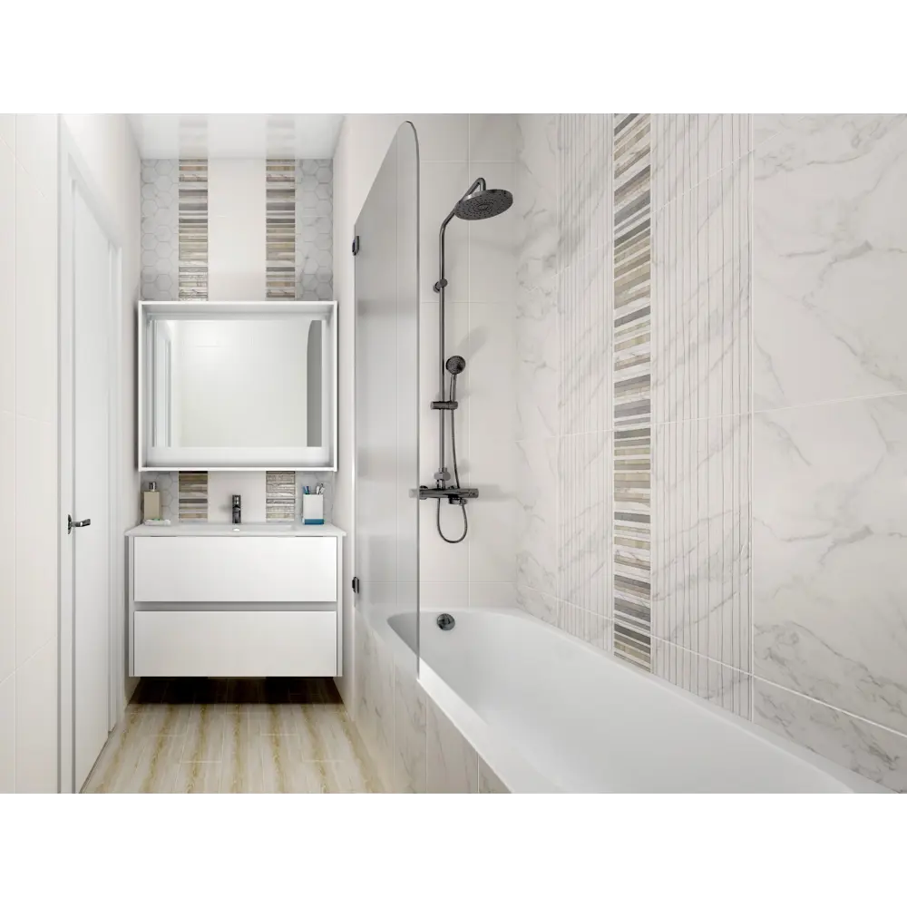 Плитка настенная Tone 30х60 см 1.62 м² цвет белый матовый BELANI STLM-2136210 - Вид №8