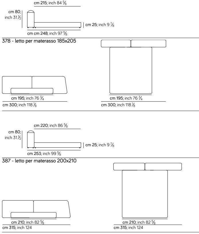 AMURA Двуспальная кровать из ткани с мягким изголовьем Lapis Am073.365 - Вид №12