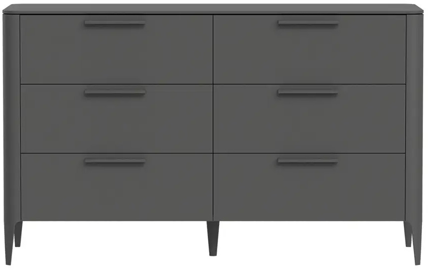 91313356 Комод Ellipse furniture Type 6 ящиков 140x51x85 см МДФ цвет темно-серый STLM-1079923