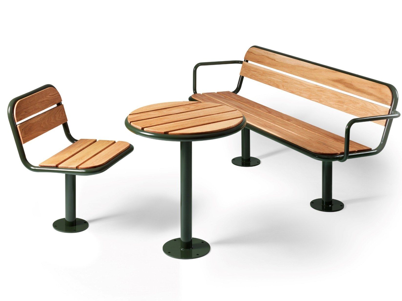 Стальная и деревянная скамья со спинкой Nola Industrier Gry ARCH-00133080 - Вид №2