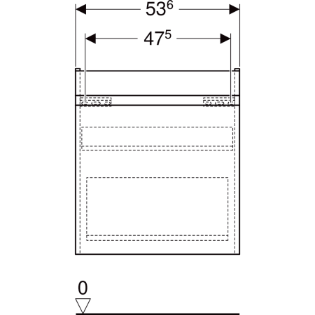 501.905.JK.1 Шкафчик для раковины Geberit Renova Plan, с одним выдвижным ящиком и одним внутренним выдвижным ящиком Geberit  - Вид №46