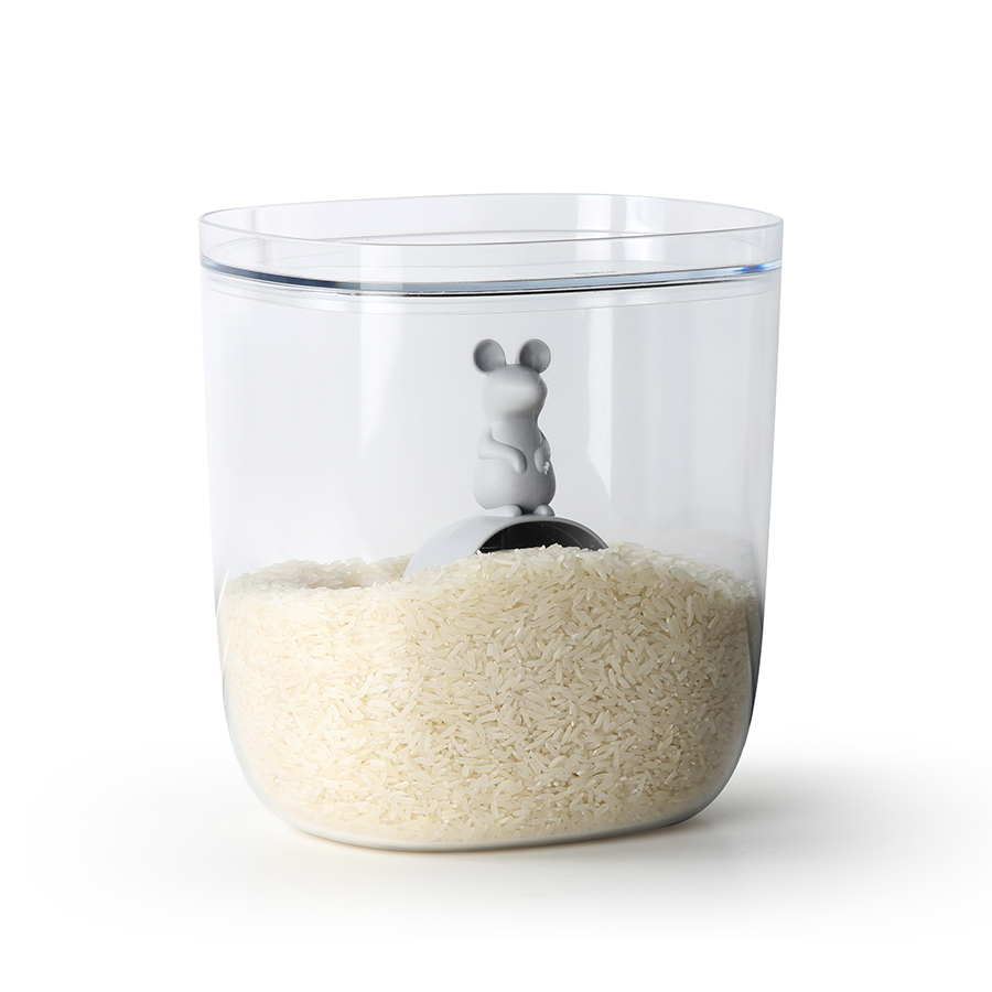 QL10326-CL-GY Контейнер с мерной ложкой lucky mouse 3,5 л Qualy 