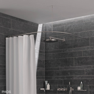 DSB500-950 Квадрант штанги для душевой занавески с радиусом дуги 50 см, 95 x 95 см PHOS