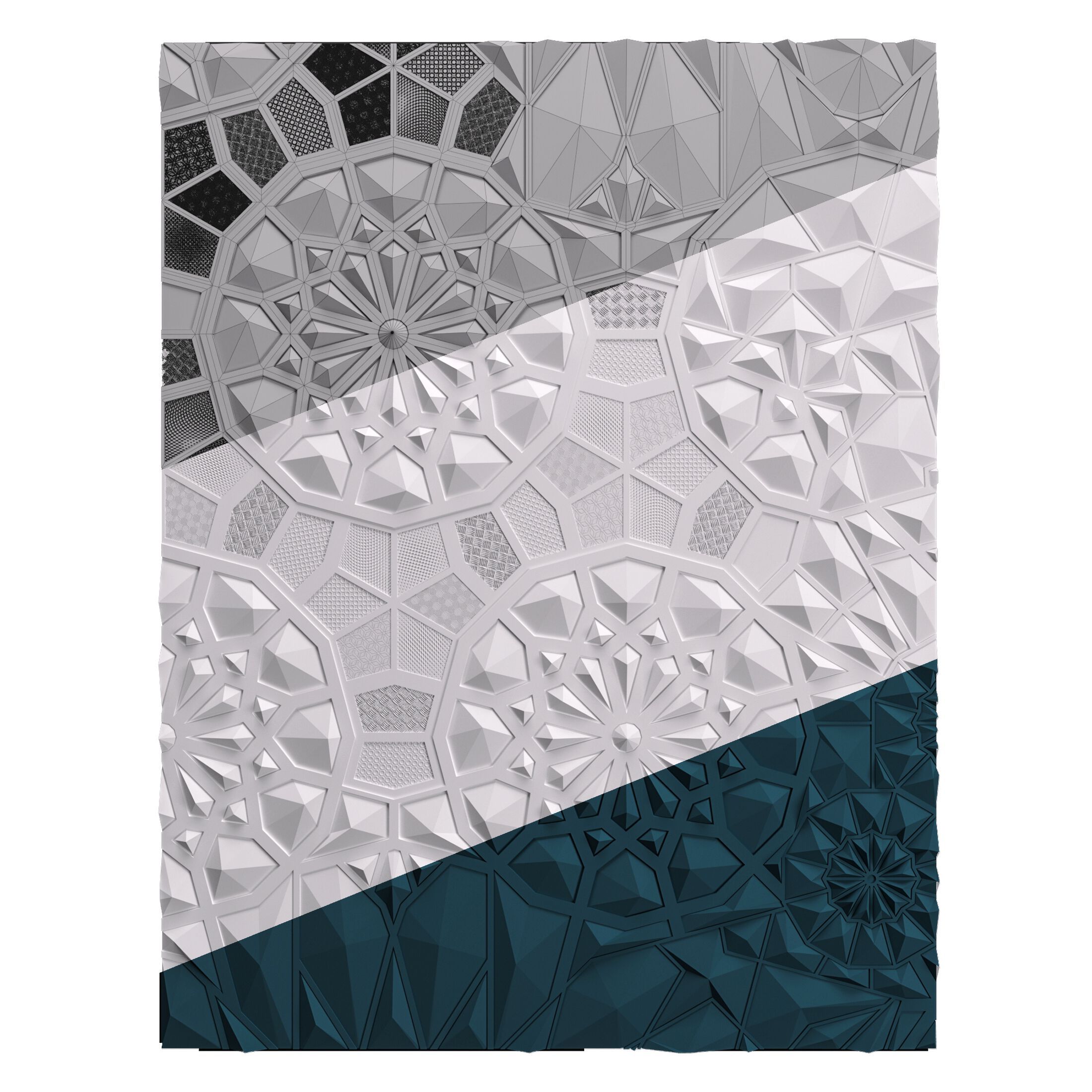 Трехмерная декоративная гипсовая панель WallDeco DIAMOND ARCH-00111884 - Вид №3