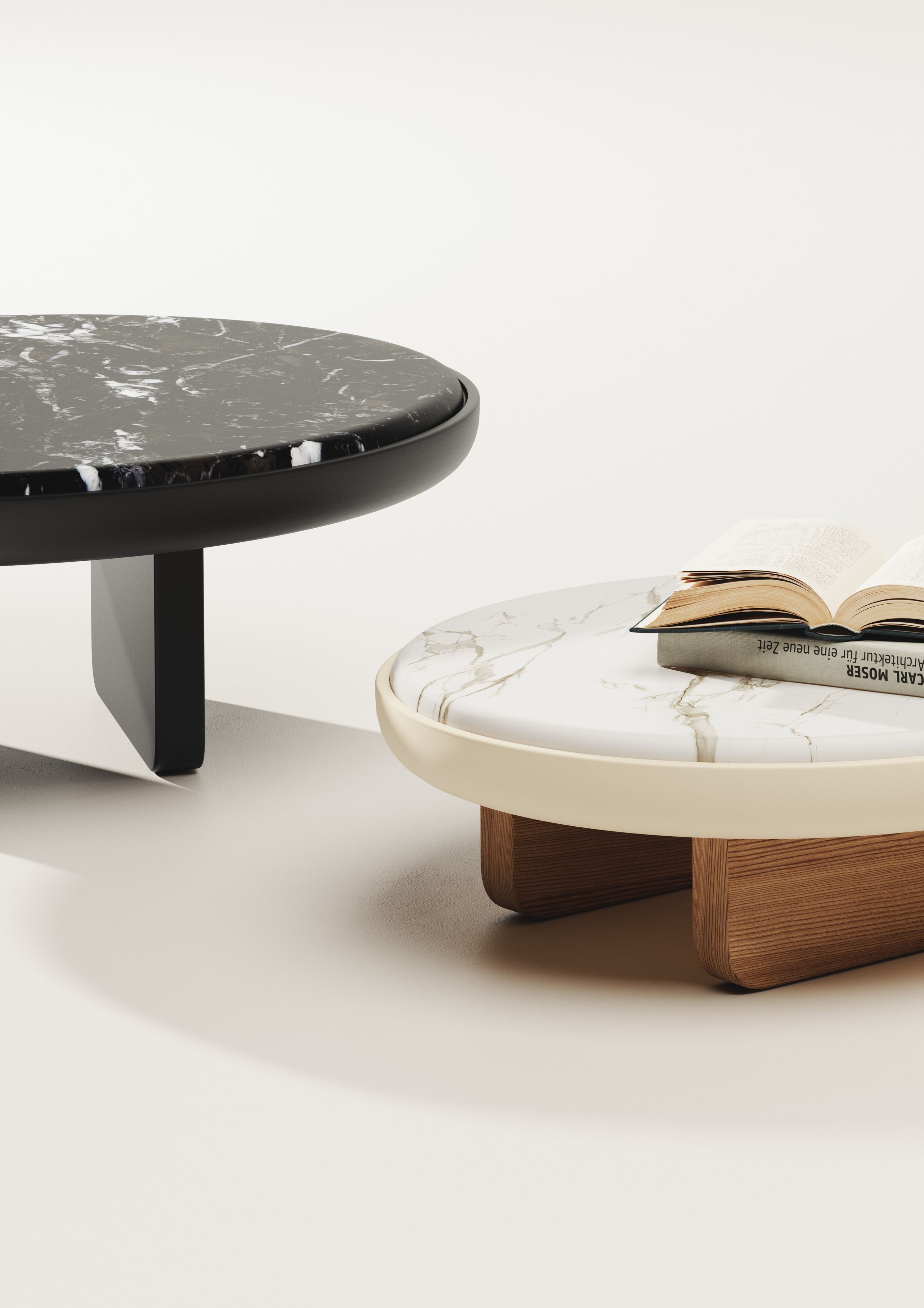 Круглый мраморный журнальный столик Calacatta Falsasquadra Водяные лилии ARCH-00053813 - Вид №2