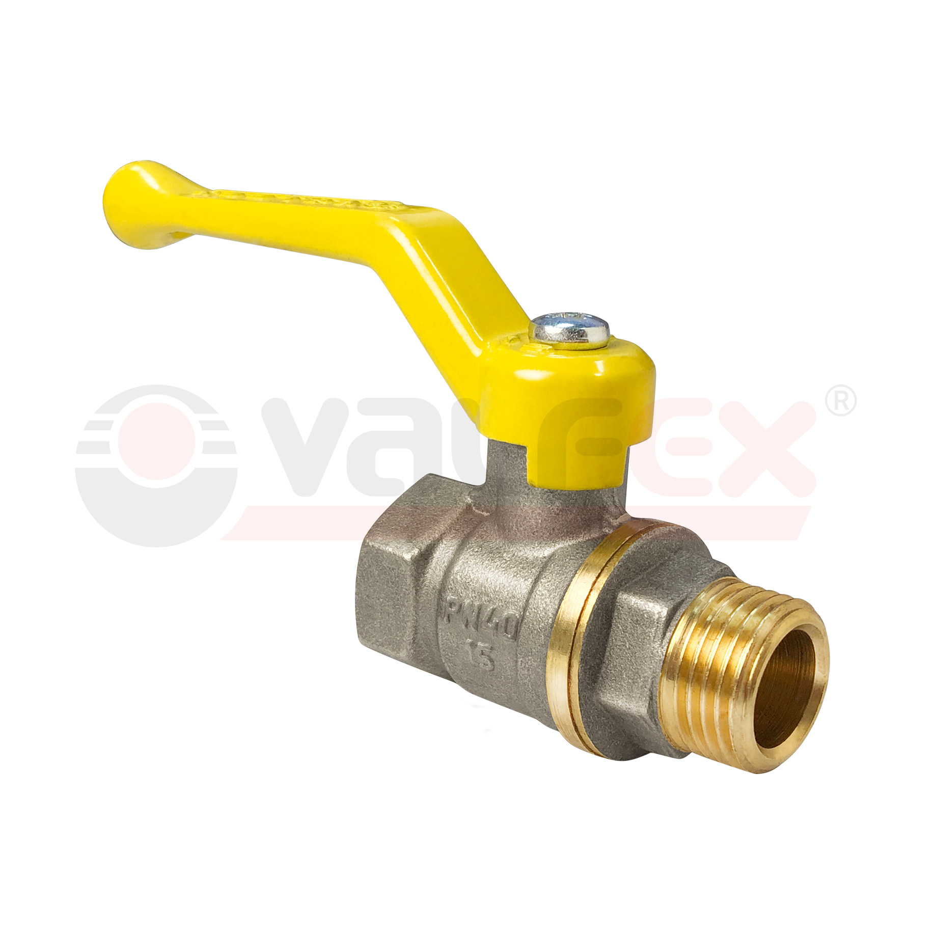 VF.272.NR3.112 Valfex Кран шаровой (с никелевым покрытием) для газа, ручка-рычаг (внутр.-наруж.)  1 1/2" 