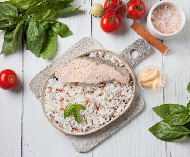 6872 Семга на пару с рисом ассорти Вкусляндия 