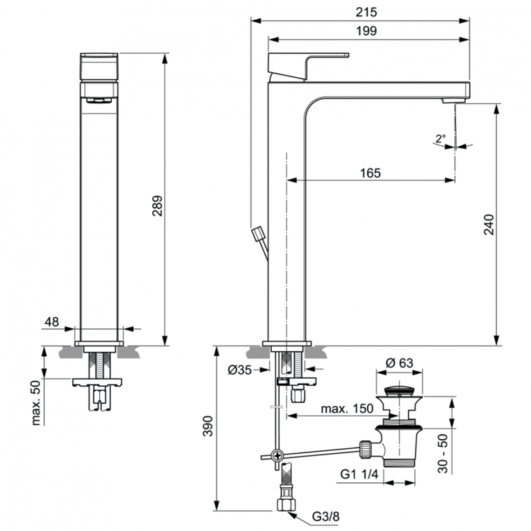 A7112AA Смеситель для раковины Ideal Standard EDGE - Вид №8