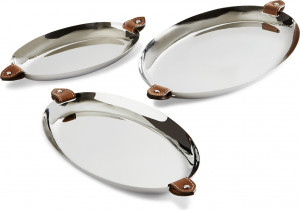 10652131 Ralph Lauren Home Набор подносов Ralph Lauren Home "Уайетт", 3шт Сталь нержавеющая