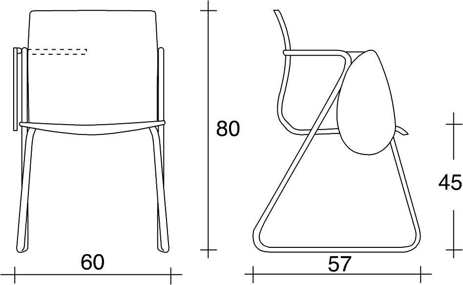 TALIN Санный стул для конференций из фанеры с подлокотниками с клапаном Webwood sun-id-1500419 - Вид №1