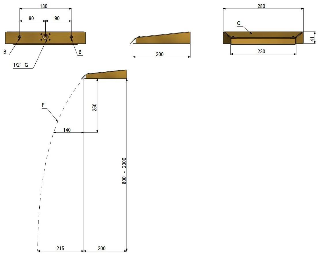 tender rain Настенный латунный излив-водопад Arethusa sun-id-1469363 - Вид №1