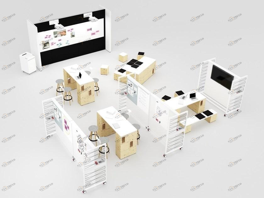 BENE Многофункциональное рабочее место из фанеры для открытого пространства Pixel sun-id-1443529