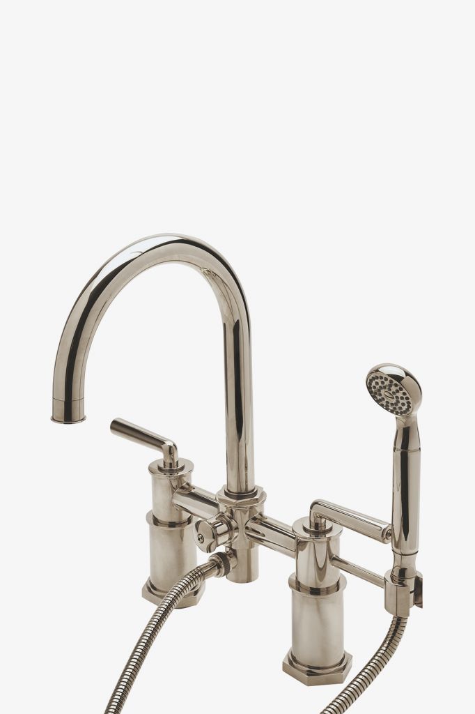 HNXT50 Установленный на палубе наполнитель для ванн Henry Exposed с ручным душем и металлическими ручками Waterworks