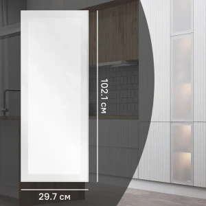 Фасад-витрина Konsensa Вельск 30x102 см белый матовый для кухонного шкафа 89405457