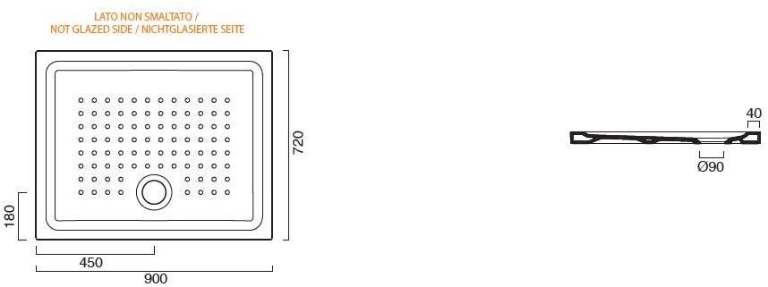 CERAMICA CATALANO Нескользящий прямоугольный керамический поддон для душа H 4.5 sun-id-1352638 - Вид №7
