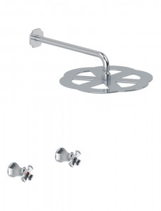 B3-159/BA/E
+ 054025 Bellosta Rubinetterie "FLOWER" ДУШЕВАЯ ГОЛОВКА C / НАСТЕННАЯ РУКА + СТОПОРНЫЕ МЕТЧИКИ